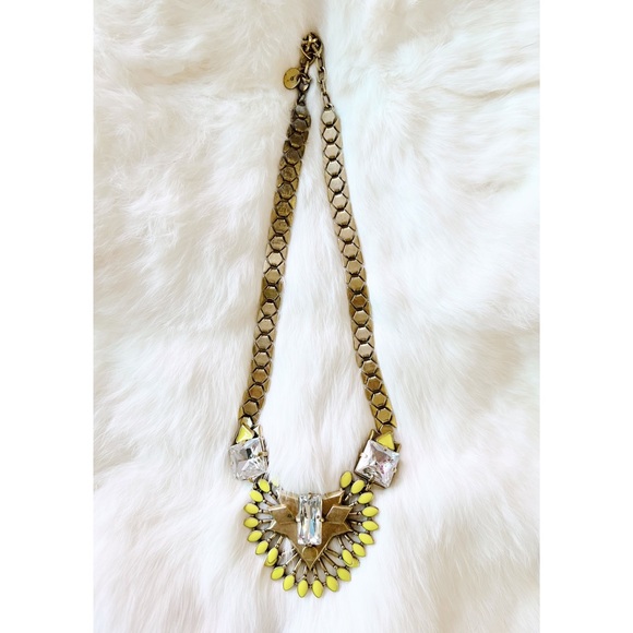 COPY - GUC | Stella & Dot Nora Statement Necklace | Gold Yellow Burst & Clear S… - Picture 3 of 7